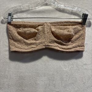 Wacoal Halo Lace Strapless Mid Coverage Underwire Bra Women's Size 38DD Nude